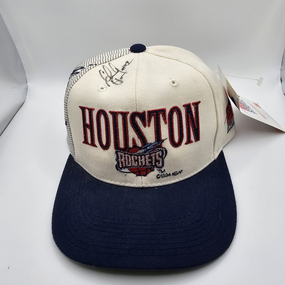 Sports Specialties Houston Rockets 1994 Hat Laser Clyde Drexler Signed